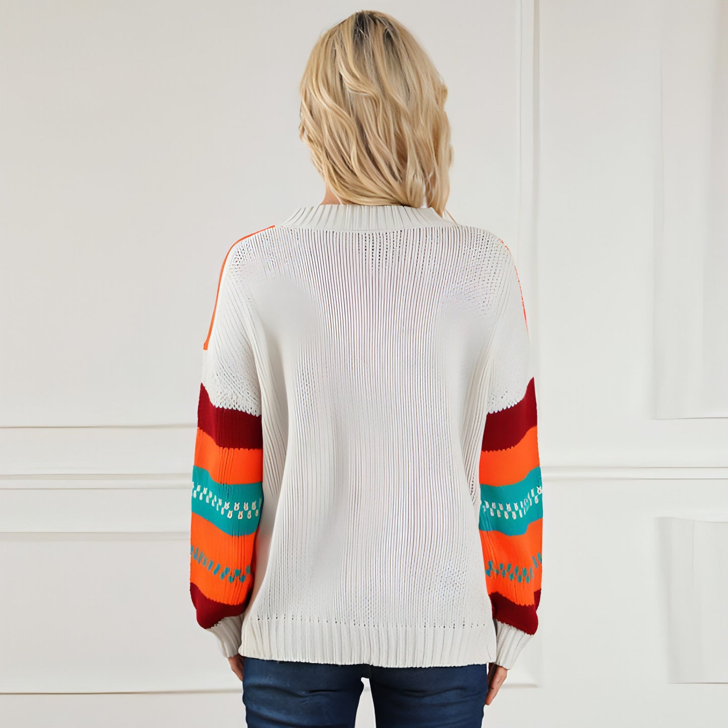 Loose Color Pullover Regular Sleeve Sweater Women