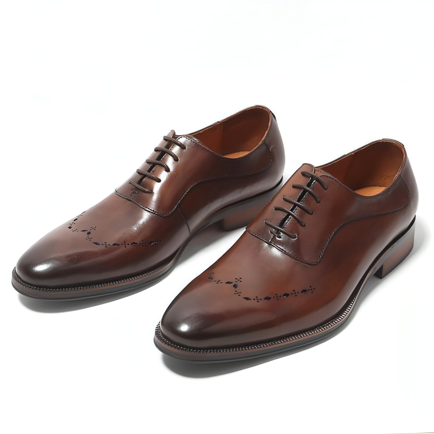 Italian Carved Leather Shoes Handmade Goodyear Leather Shoes Men