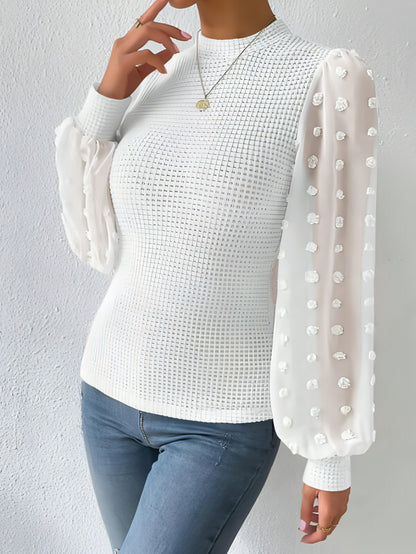 Women's Knitwear Round Neck Stitching Long Sleeve