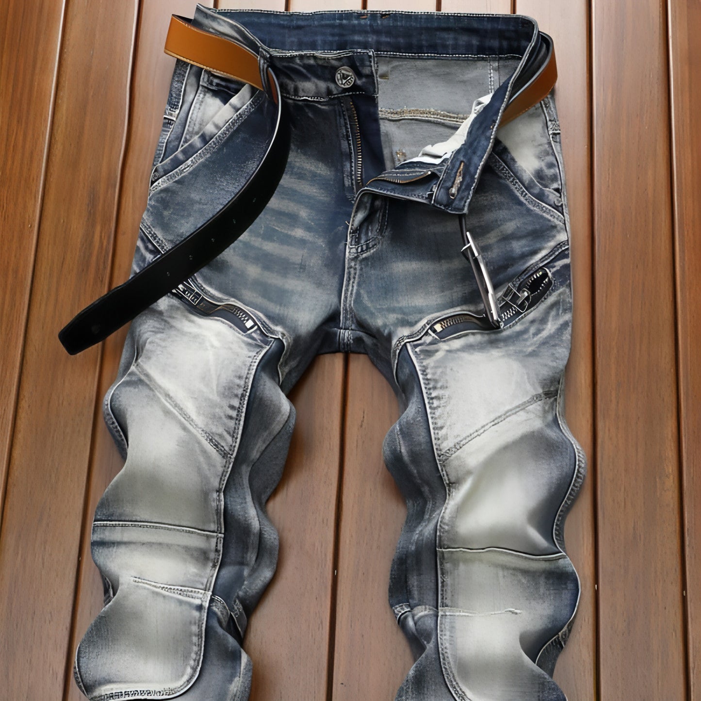 Retro Straight Motorcycle Motorcycle Pants Men Jeans