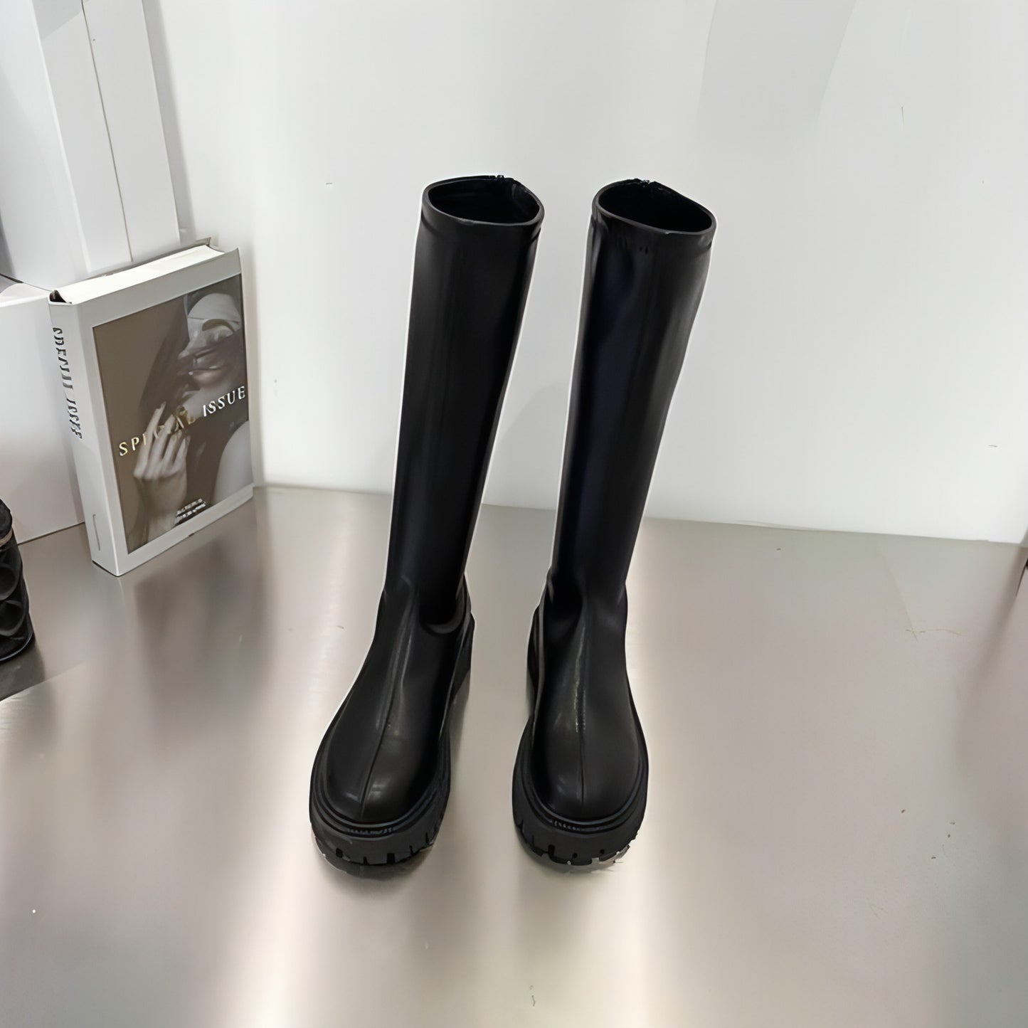 Warme Stiefel mit dicker Sohle für Damen