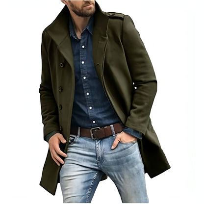 European Style Woolen Men's Coat Autumn And Winter New Thickened Trench Coat