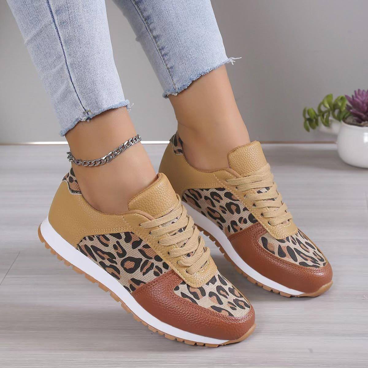 A.1 Leopard Print Sports Shoes For Women Sneakers