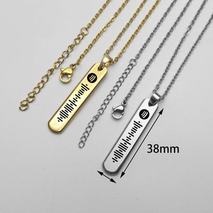 Stainless Steel Necklace With Laser Lettering