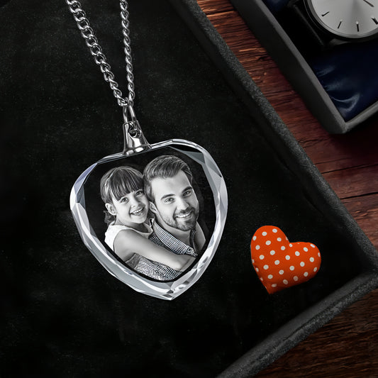 3D Laser Engraved Character Pet Photo Crystal Pendant