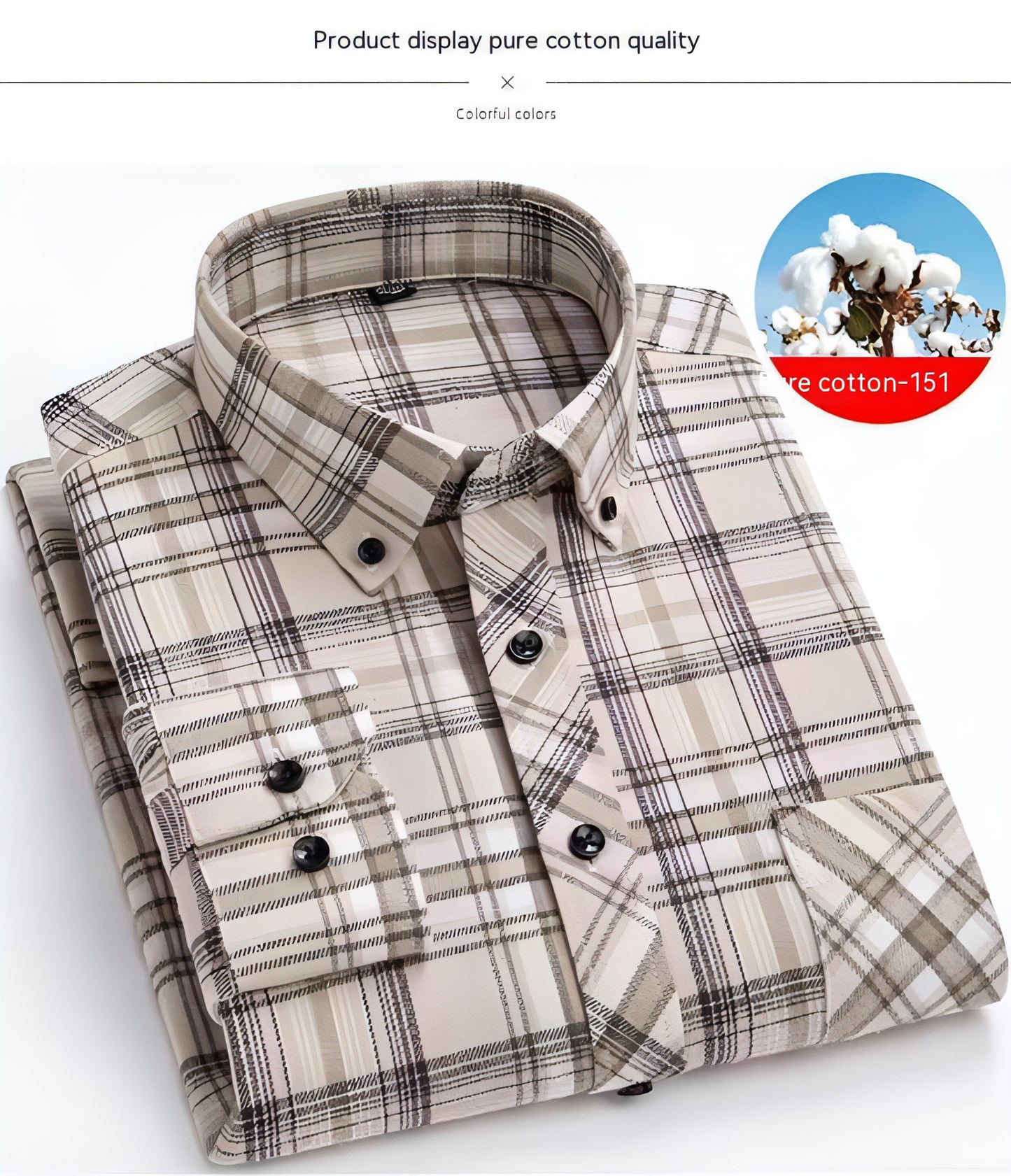 Men's Cotton Brushed Plaid DressShirt