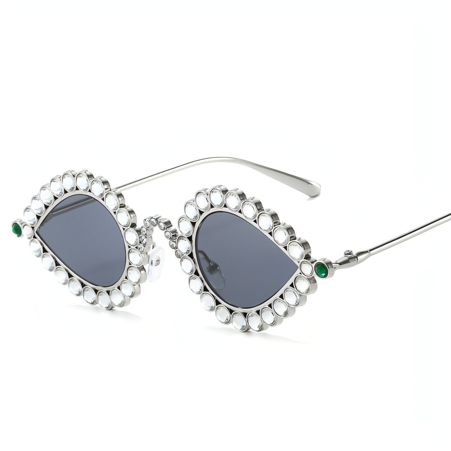 Z. Metal Small Frame Diamond Sun Glasses Accessories