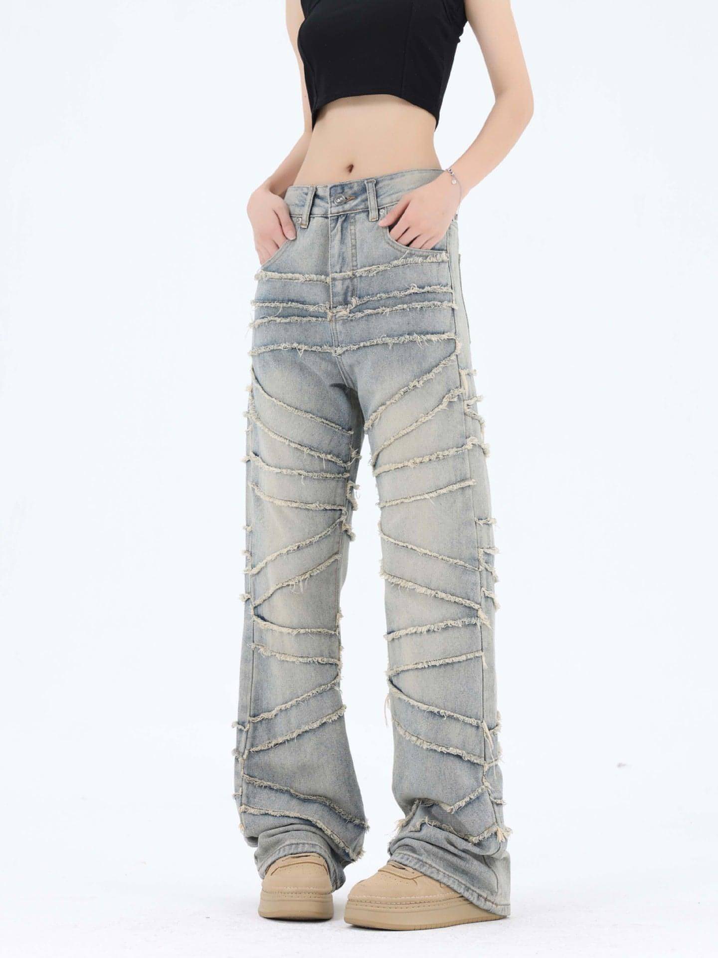 High Street Women 's Jeans With Whiskers Youth