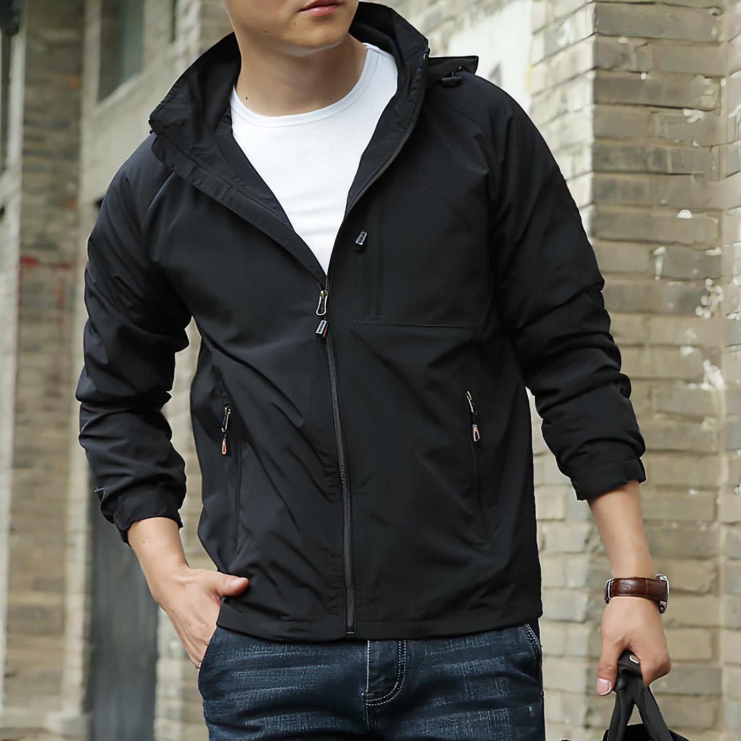 Men's Fashion Solid Color Single Outdoor Jacket