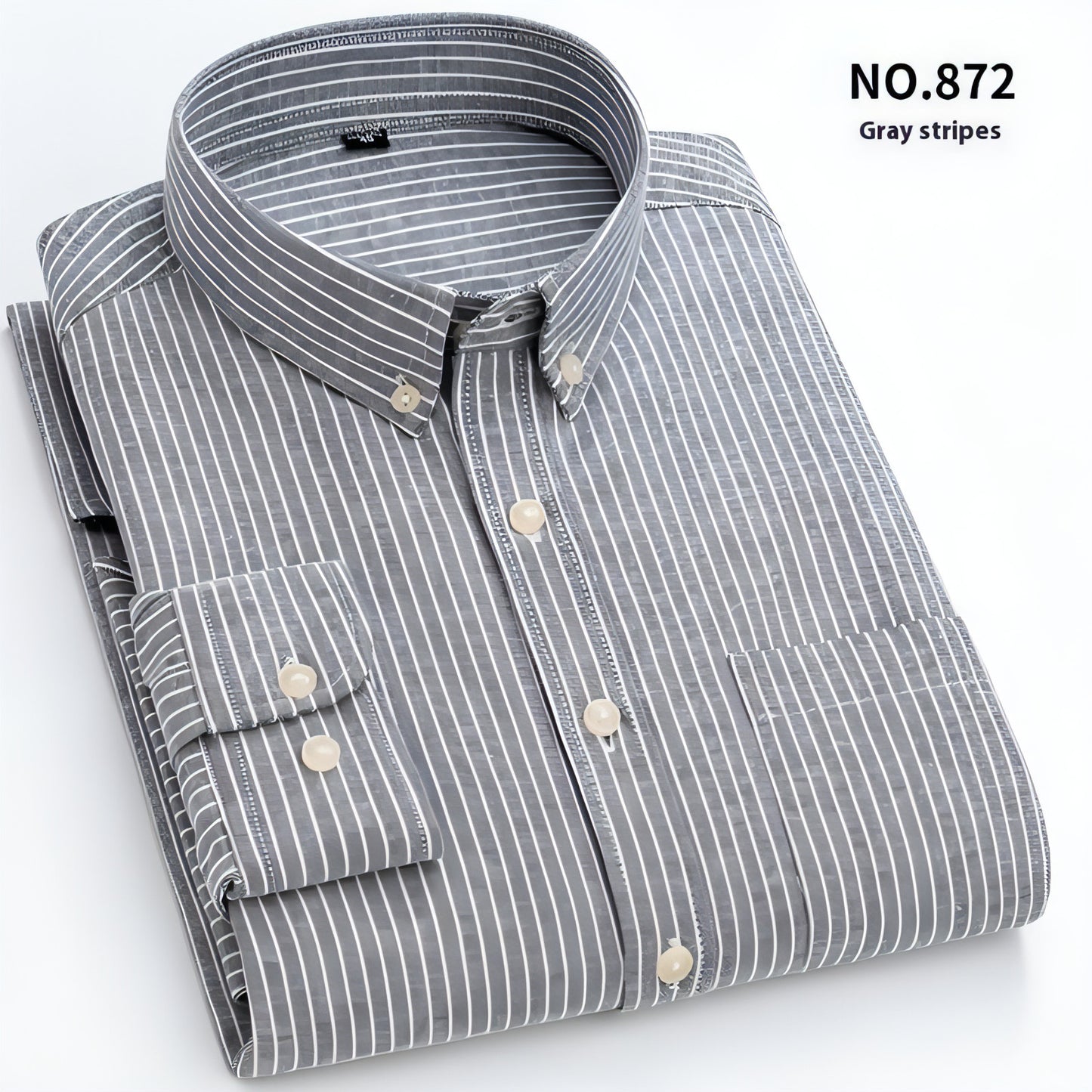 Men's Purified Cotton Long Sleeve DressShirt Anti-wrinkle Heartless Slim Fit