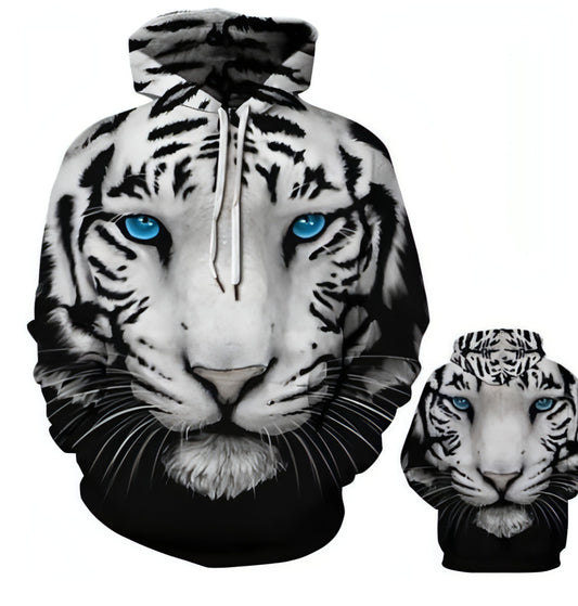 Tigre polar - suéter casual com capuz