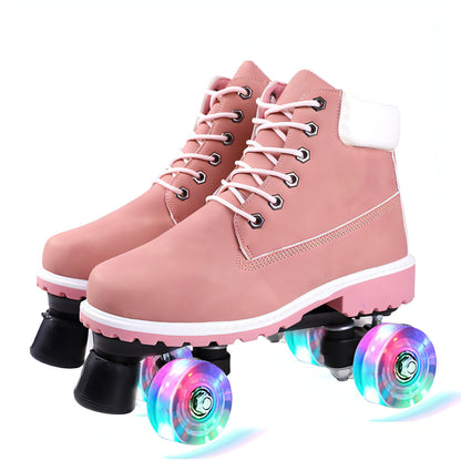 Double Row Skates Double Row Pulleys Four-roller Skates Roller Skating Flashing Wheels