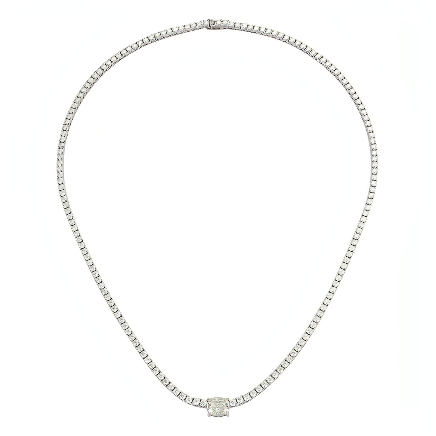 4 Karat Diamond Moissanite Necklace 925 Silver Simple European And American Style Popular