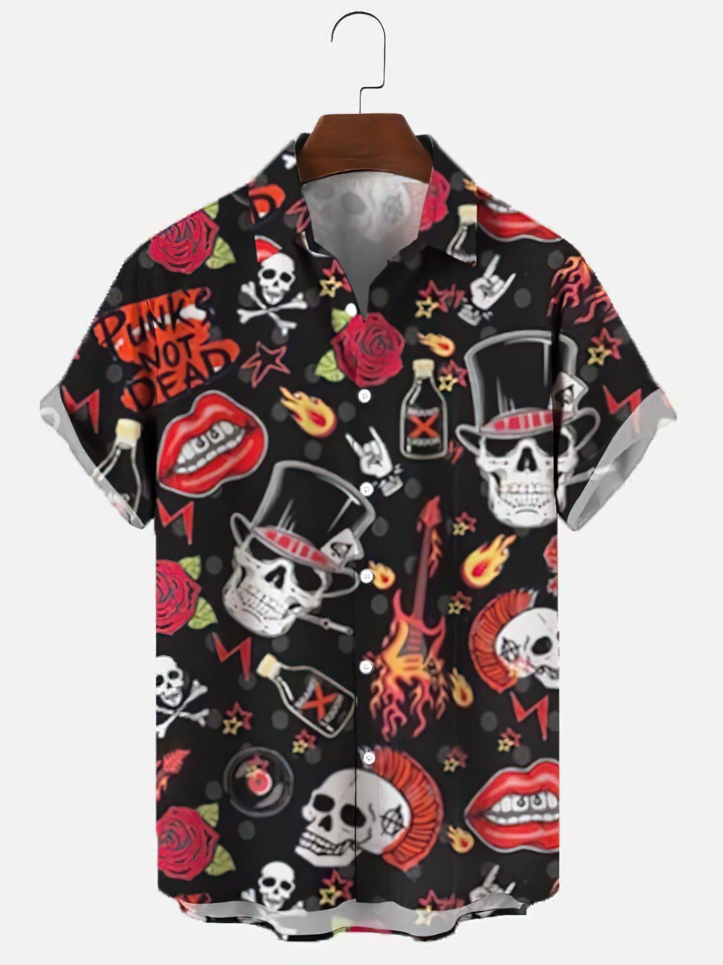 Skull & Roses Printed Men's DressShirt