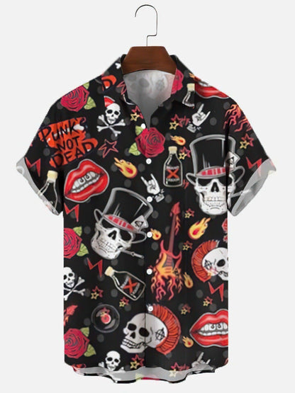 Skull & Roses Printed Men's DressShirt