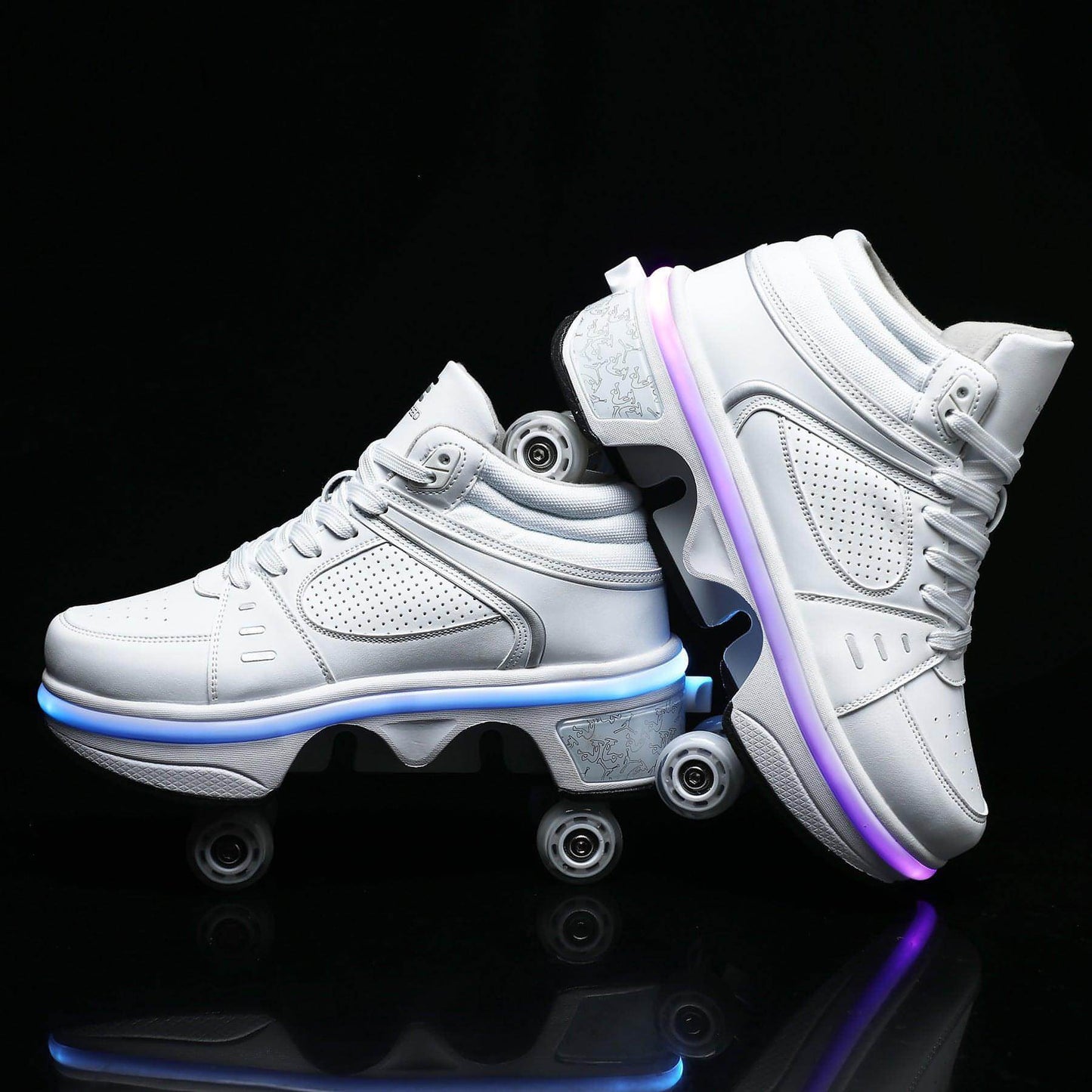 Dual-purpose Skating Skates Deformation Double Row Boom Roller Skates