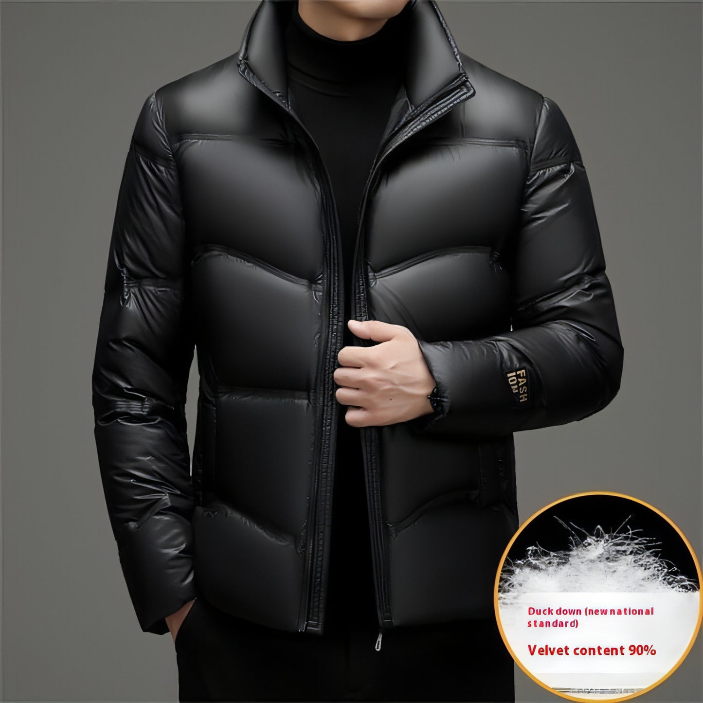 Winter Mid-old Men's Down Jacket Stand Collar Coat Thickened Protection Men