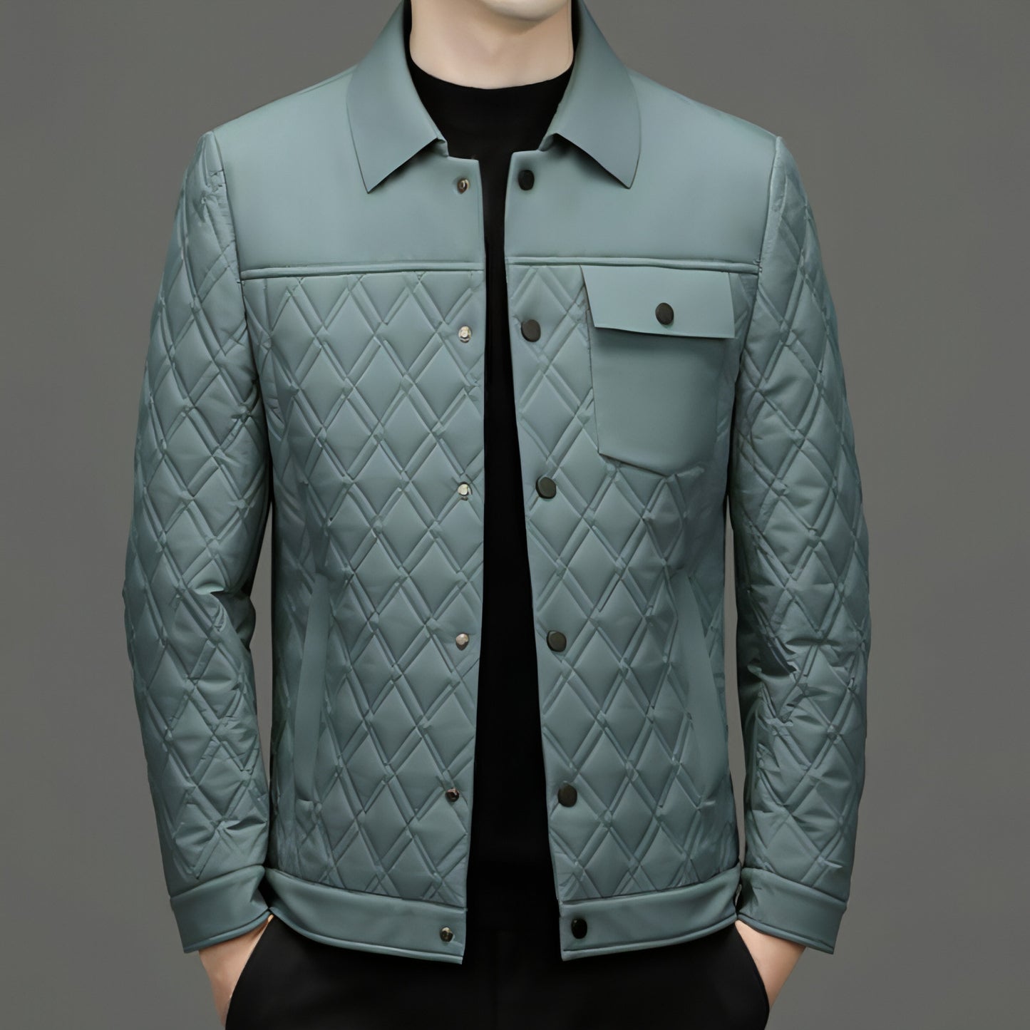 Men's Simple Casual Cotton-padded Jacket With Mulberry Silk