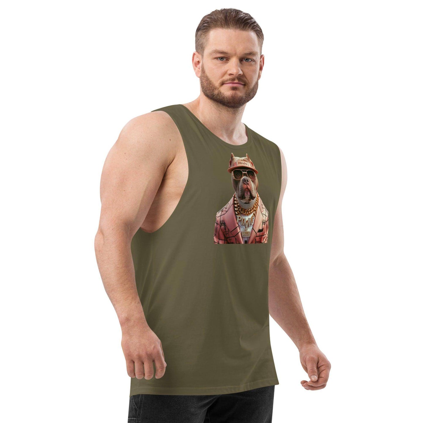 PIMP BULL 2 - Camiseta sin mangas con mangas caídas para hombre