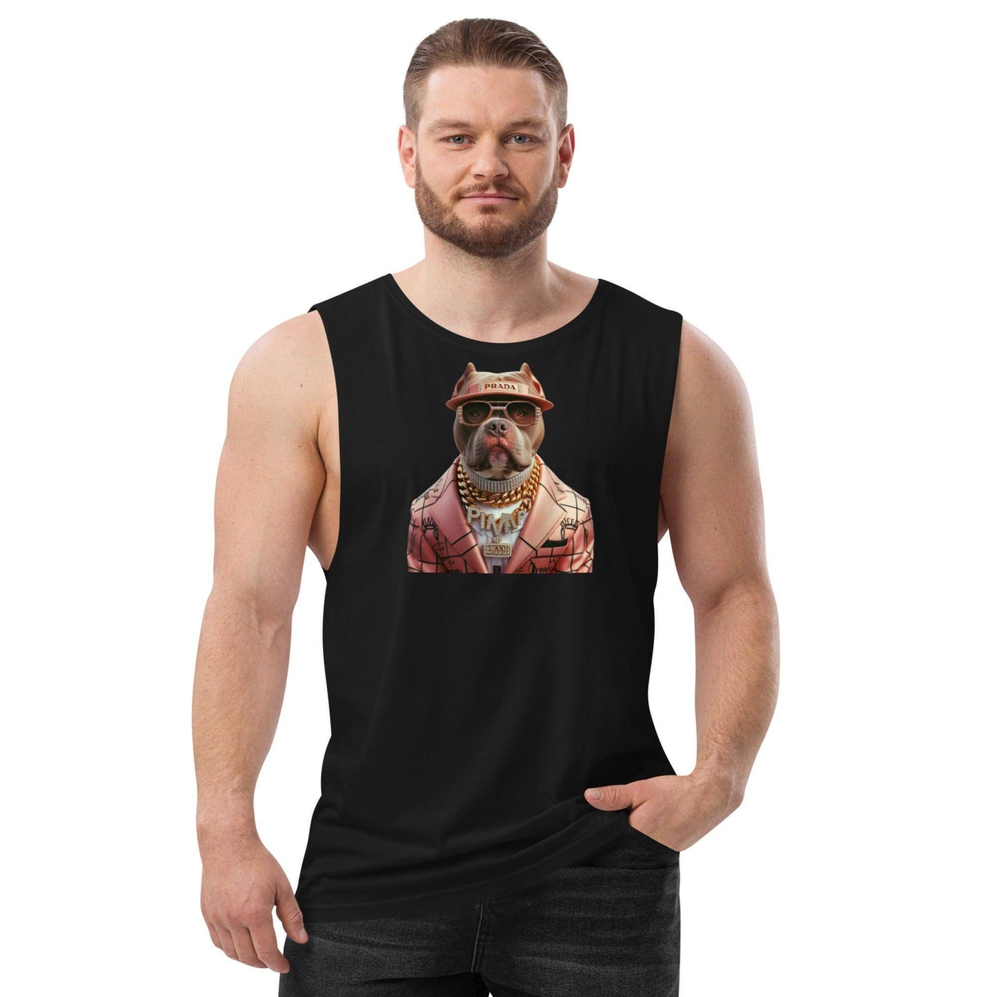 PIMP BULL 2 - Camiseta sin mangas con mangas caídas para hombre