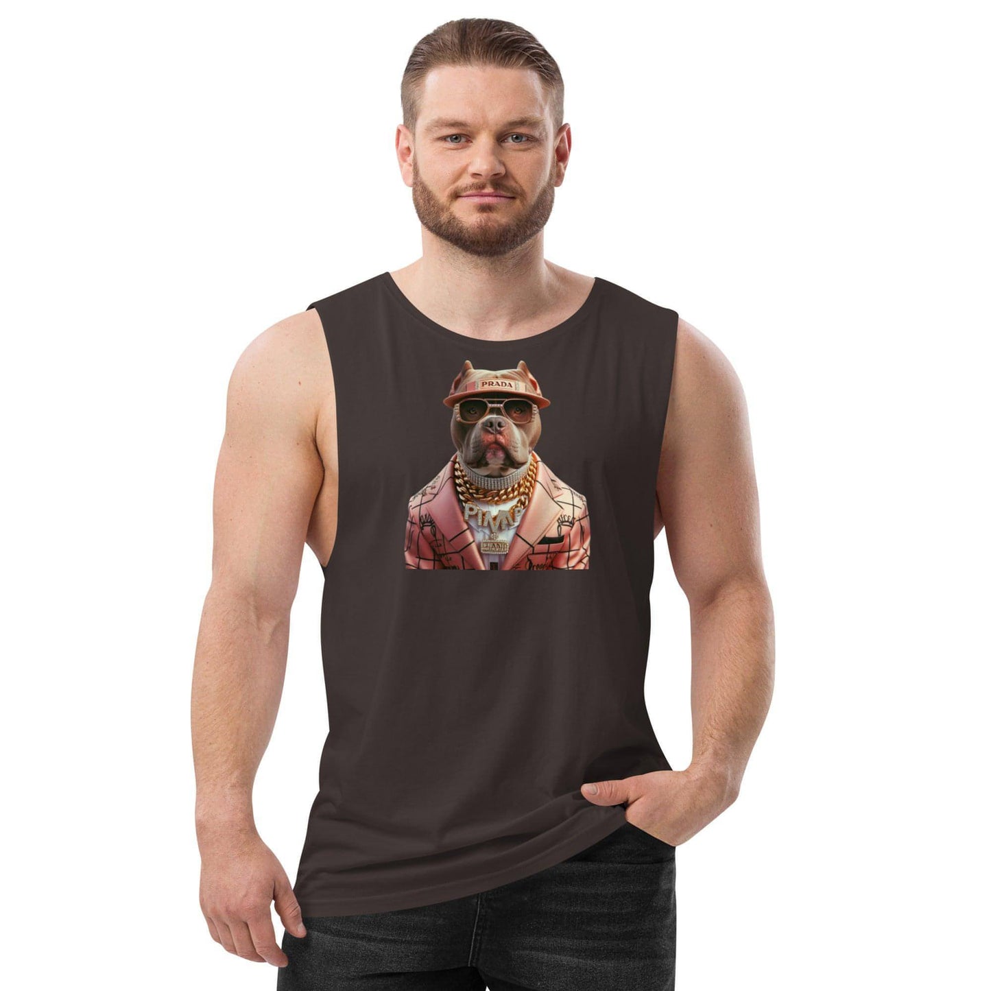 PIMP BULL 2 - Camiseta sin mangas con mangas caídas para hombre