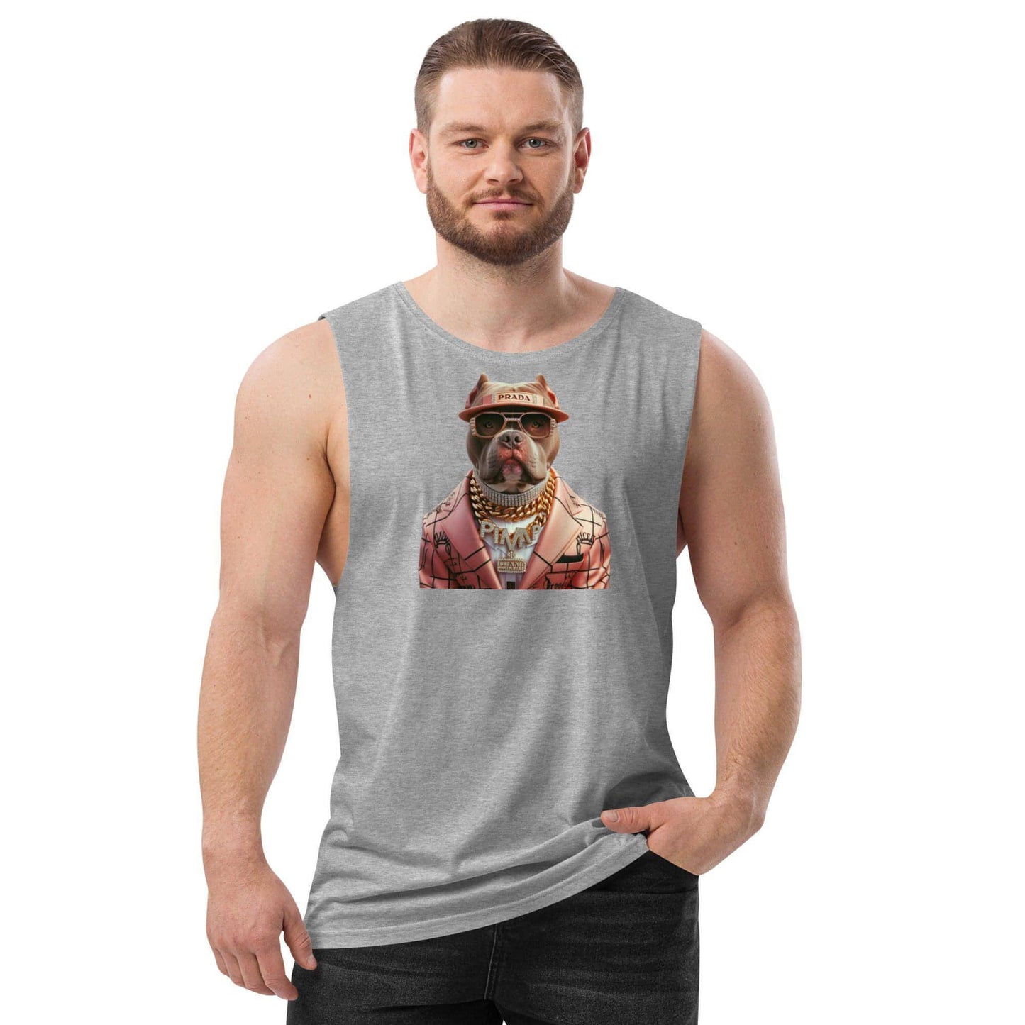 PIMP BULL 2 - Camiseta sin mangas con mangas caídas para hombre