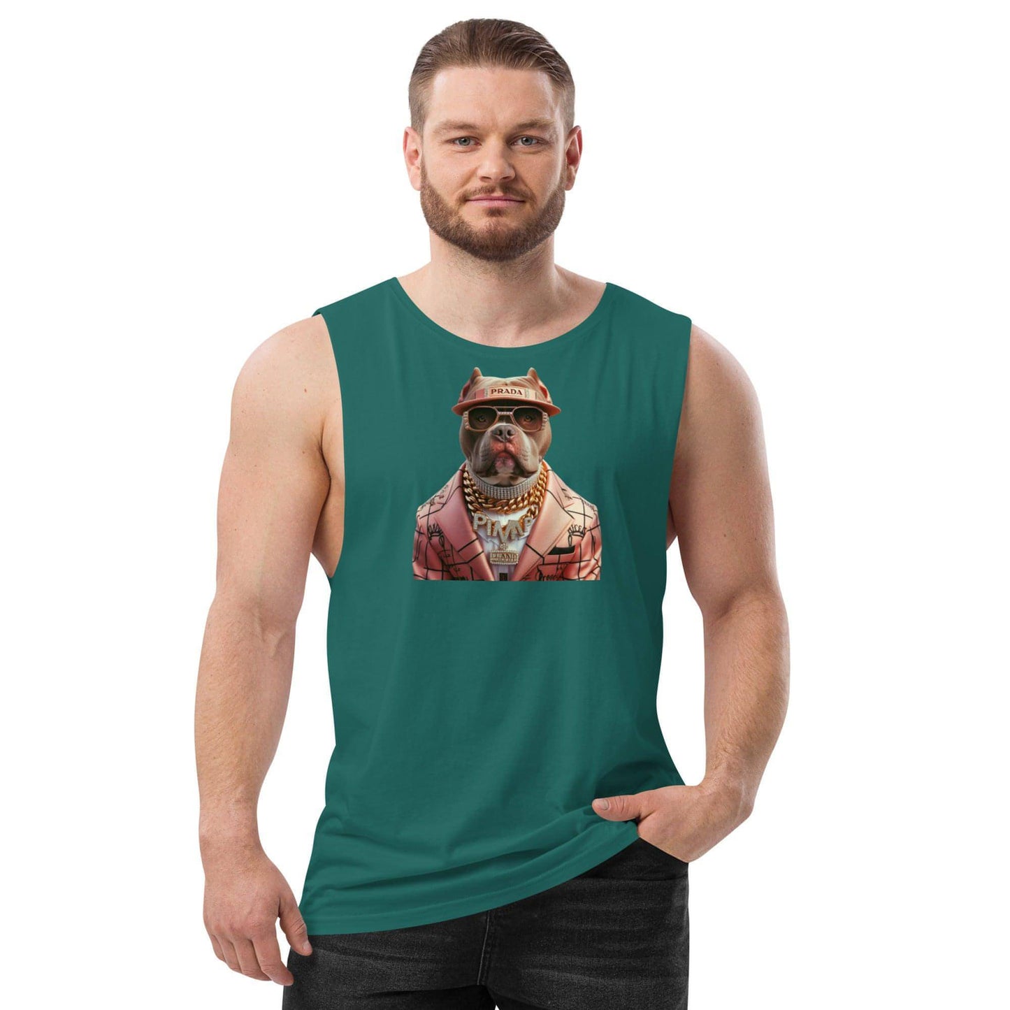 PIMP BULL 2 - Camiseta sin mangas con mangas caídas para hombre