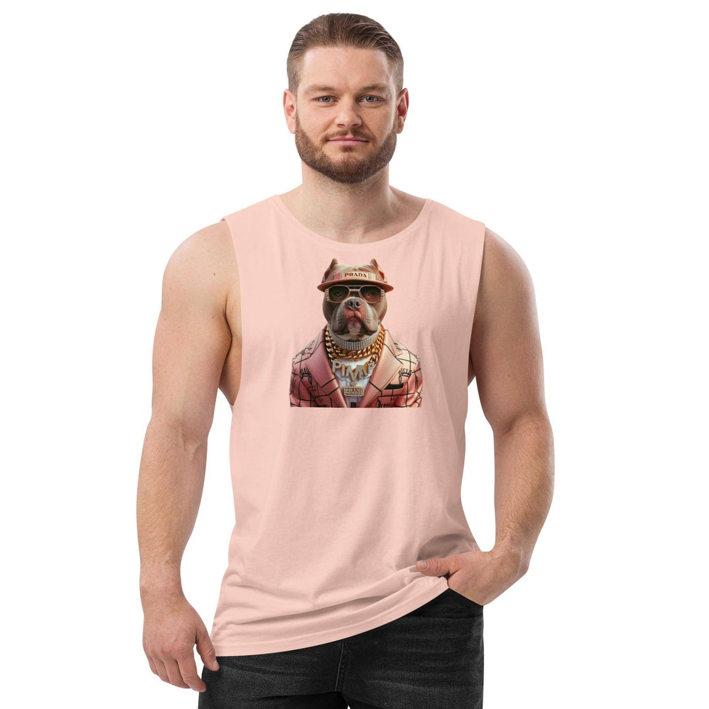 PIMP BULL 2 - Camiseta sin mangas con mangas caídas para hombre