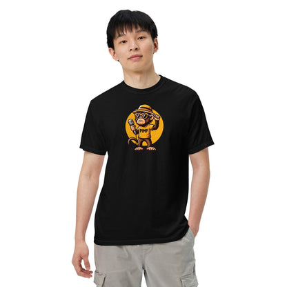 PIMP Monkey 3 - Camiseta unisex de tejido pesado teñido en prenda