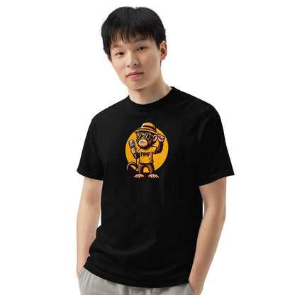 PIMP Monkey 3 - Camiseta unisex de tejido pesado teñido en prenda