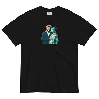 Kennedy 1-T-shirt unissex tingido de pesos pesados