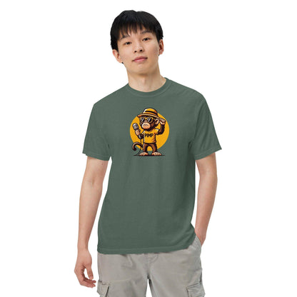 PIMP Monkey 3 - Camiseta unisex de tejido pesado teñido en prenda