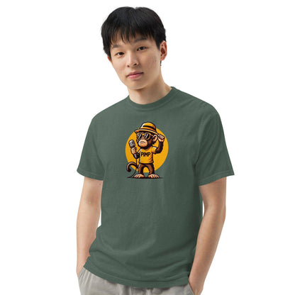 PIMP Monkey 3 – Stückgefärbtes, schweres Unisex-T-Shirt