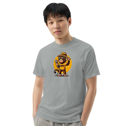 PIMP Monkey 3 - Camiseta unisex de tejido pesado teñido en prenda