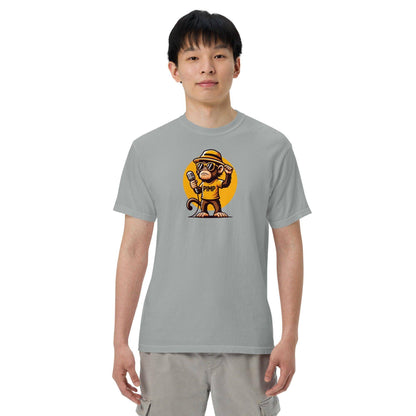 PIMP Monkey 3 - Camiseta unisex de tejido pesado teñido en prenda