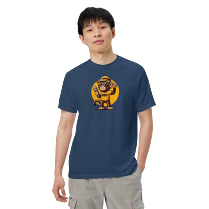 PIMP Monkey 3 - Camiseta unisex de tejido pesado teñido en prenda