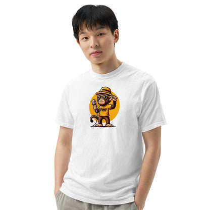 PIMP Monkey 3 - Camiseta unisex de tejido pesado teñido en prenda