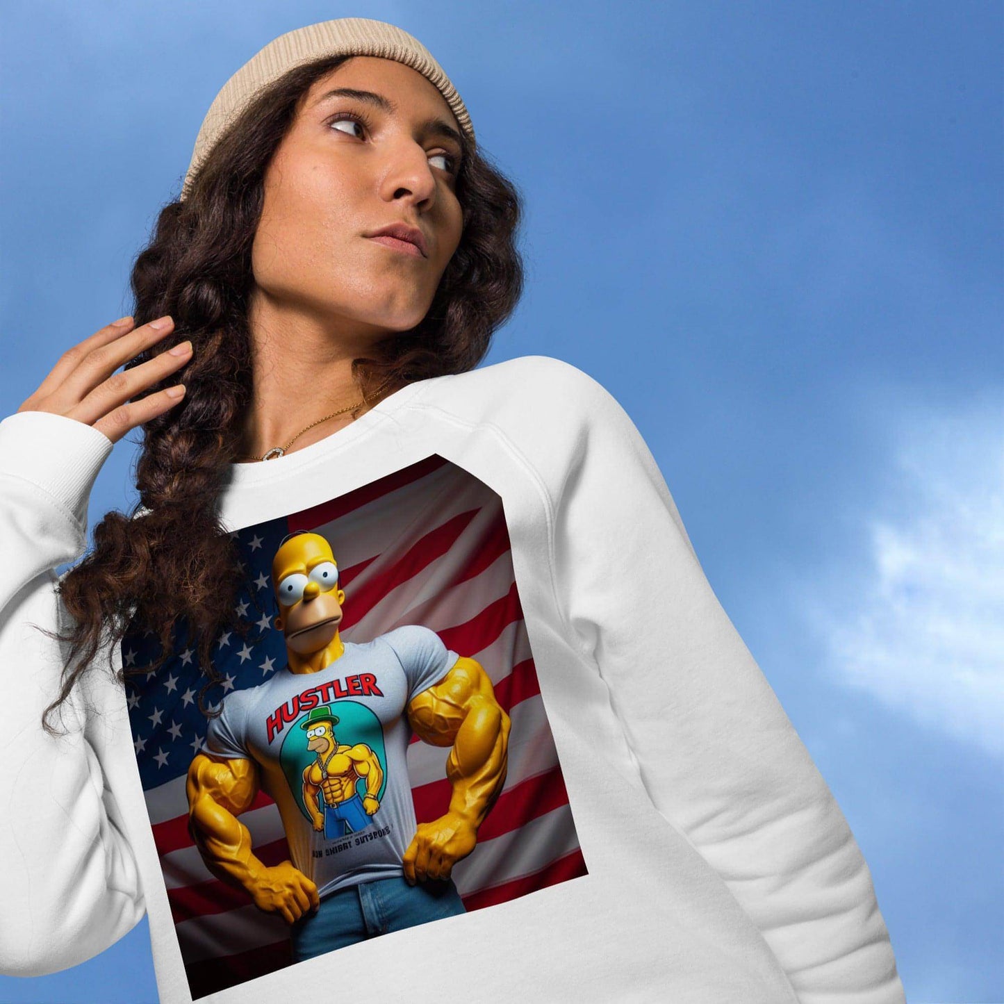 Hustler Homer - Unisex organic raglan sweatshirt